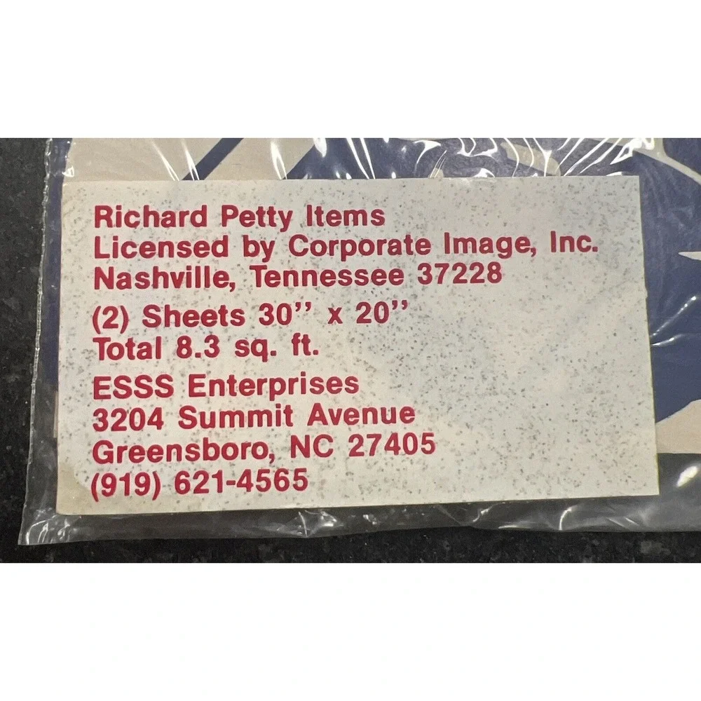 Vtg NOS Richard Petty Blue‎ & White Wrapping Paper Lot Of 4 (2) Sheets 30